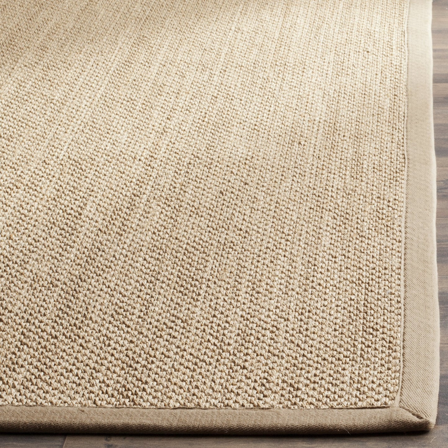 SAFAVIEH Area Rug 9x12 - Natural Fiber Collection - Large - Maize & Linen Color, Sisal, Woven Design with Border (NF141B)