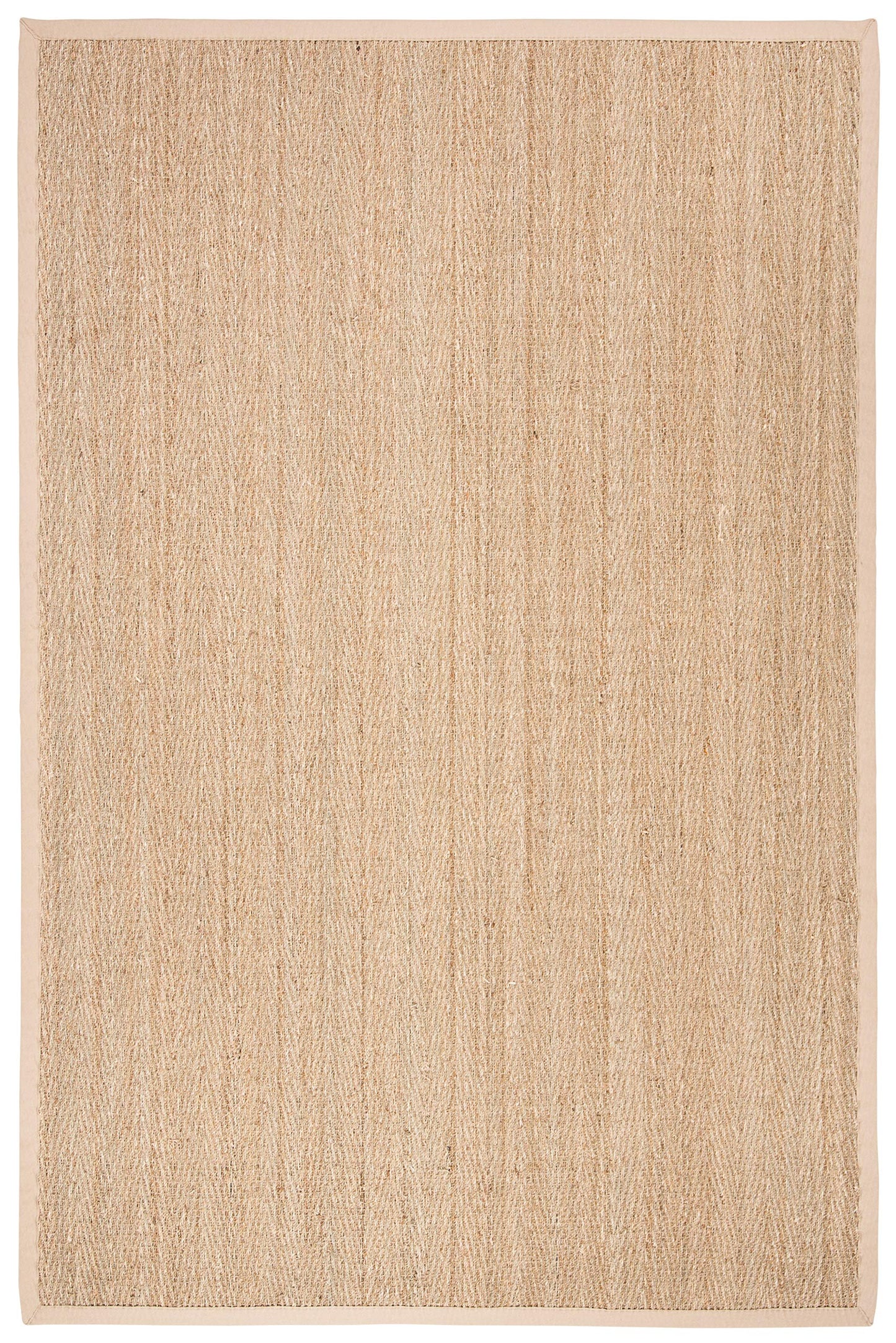SAFAVIEH Area Rug 6x9 - Natural Fiber Collection - Natural & Beige, Seagrass, Herringbone Pattern with Border (NF115A)