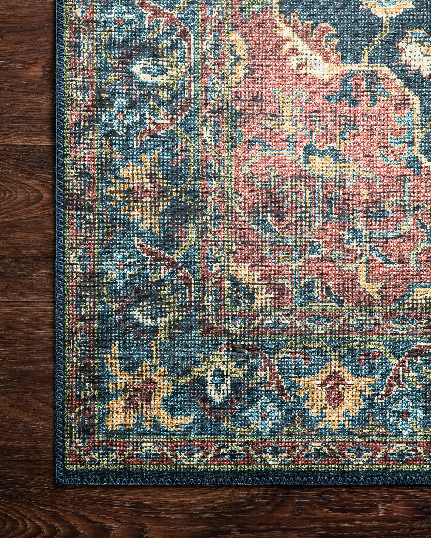 Loloi Skye Collection SKY-08 Denim/Brick 6'-0" x 9'-0" Area Rug