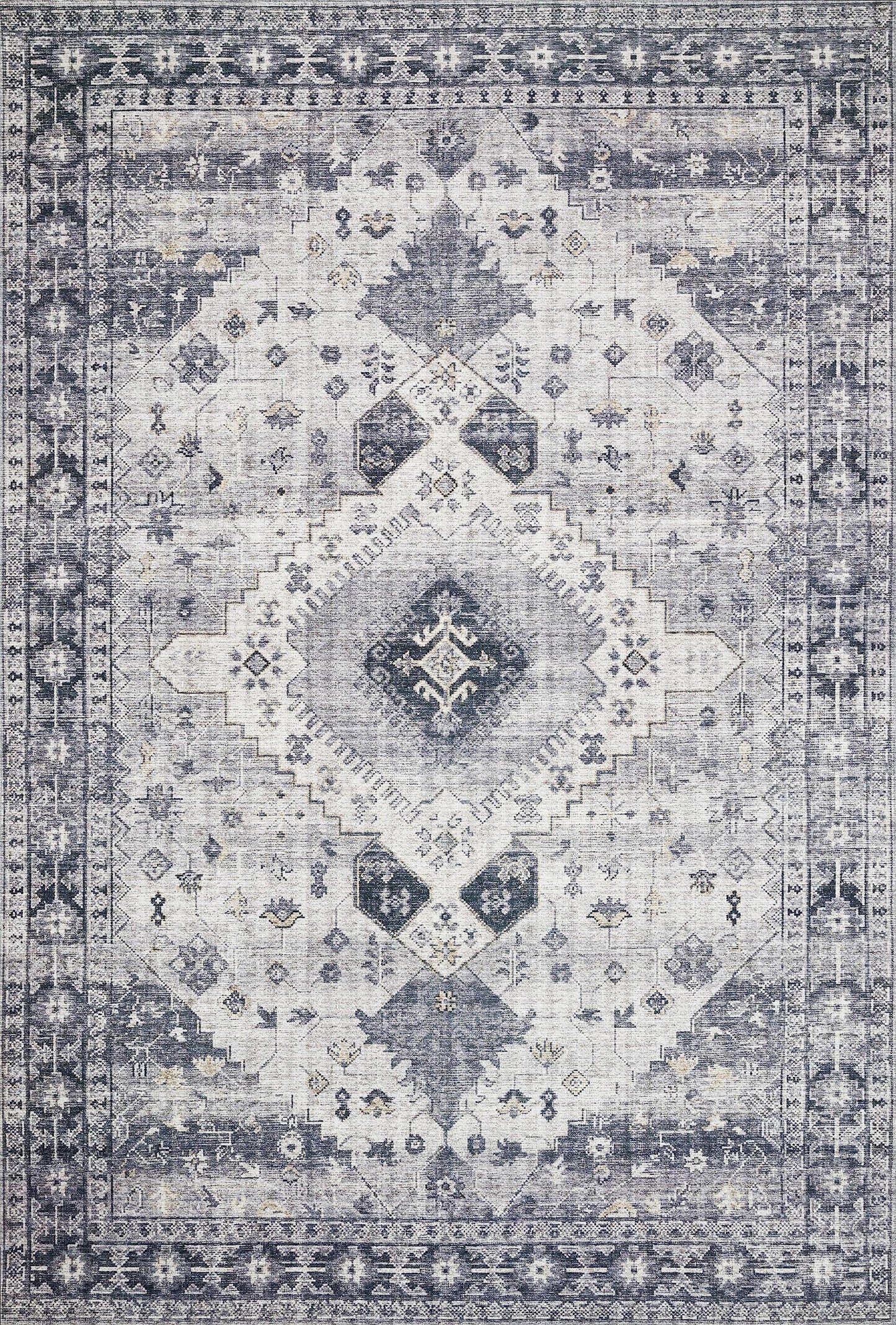 Loloi Skye Collection SKY-02 Silver/Grey 6'-0" x 6'-0" Round Area Rug