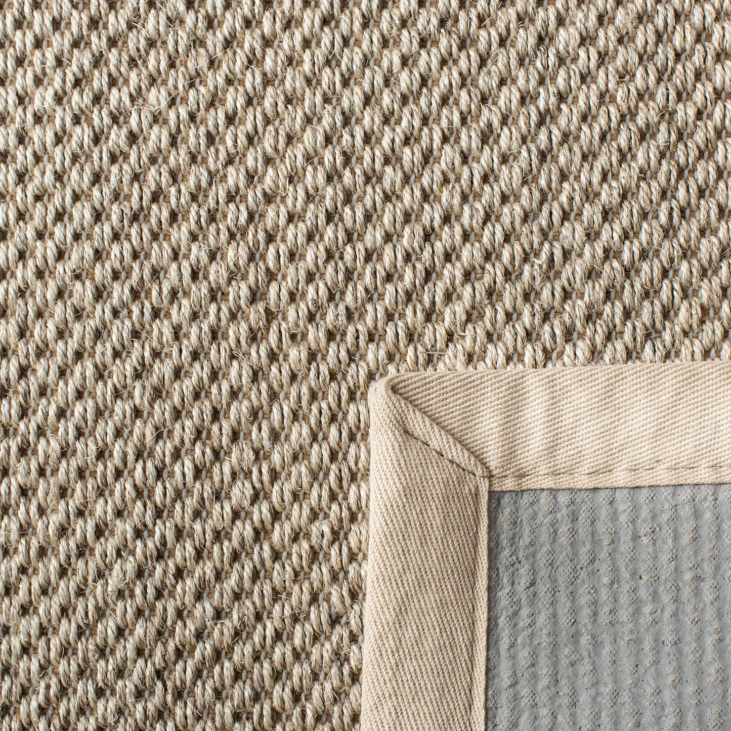 SAFAVIEH Area Rug 5x8 - Natural Fiber Collection - Marble & Beige, Sisal, Woven Design with Border (NF143C)