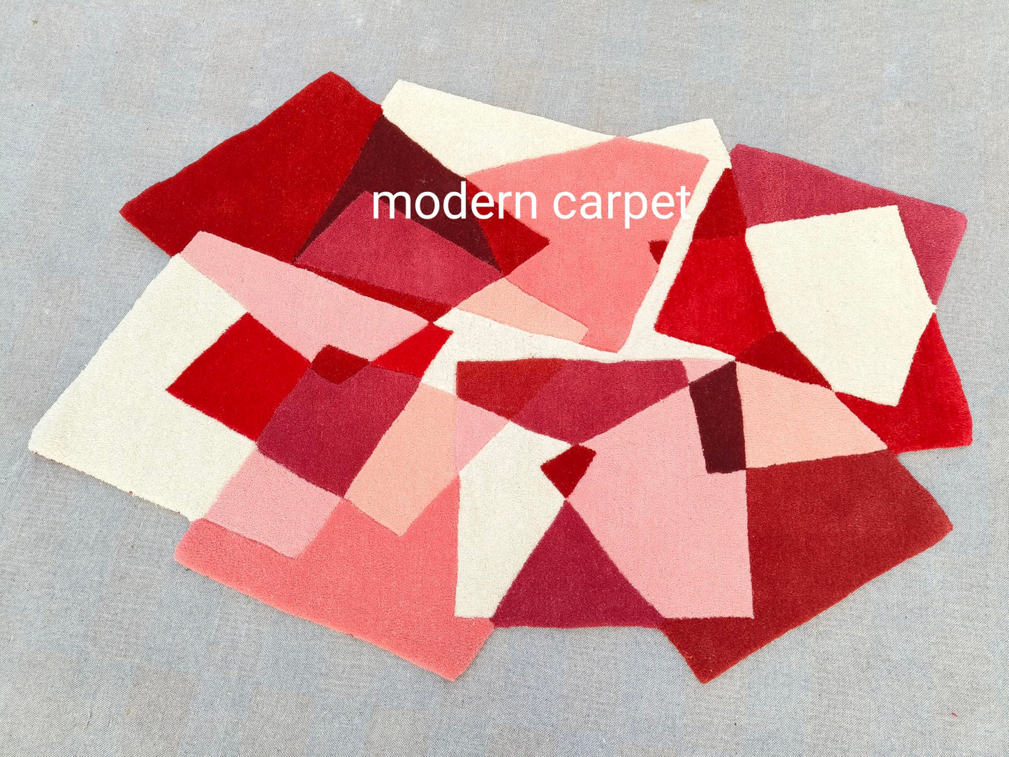 Irregular Shaped Throw Rugs Illusion Pattern Hand-Tufted 100% Wool Handmade Area Rugs 3X5 Ft Multicolor Elegant Hand Tufted Entryway Carpet (3x5 Feet)