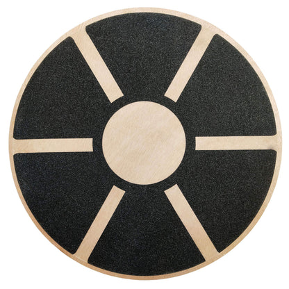 Fitvids Non-Slip Wooden Wobble Balance Board Core Trainer 15.55-inch Diameter with 360 Rotation for Stability Training, Black