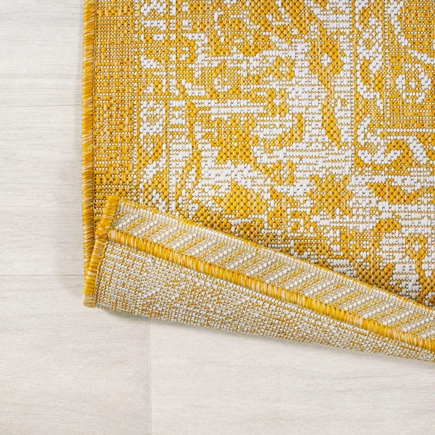 JONATHAN Y Weave Floral Indoor Outdoor Runner Rug 2X10 Yellow/Cream, Tela Bohemian Textured for Backyard, Patio, Porch, Easy-Cleaning, High Traffic, Pet-Friendly, Non-Shedding (SMB100E-210)