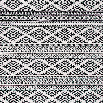 SAFAVIEH Area Rug 6x9 - Tulum Collection - Ivory & Black, Moroccan Boho Tribal Design, Non-Shedding & Easy to Clean, Ideal for Living Room, Bedroom, Dining Space (TUL272B)