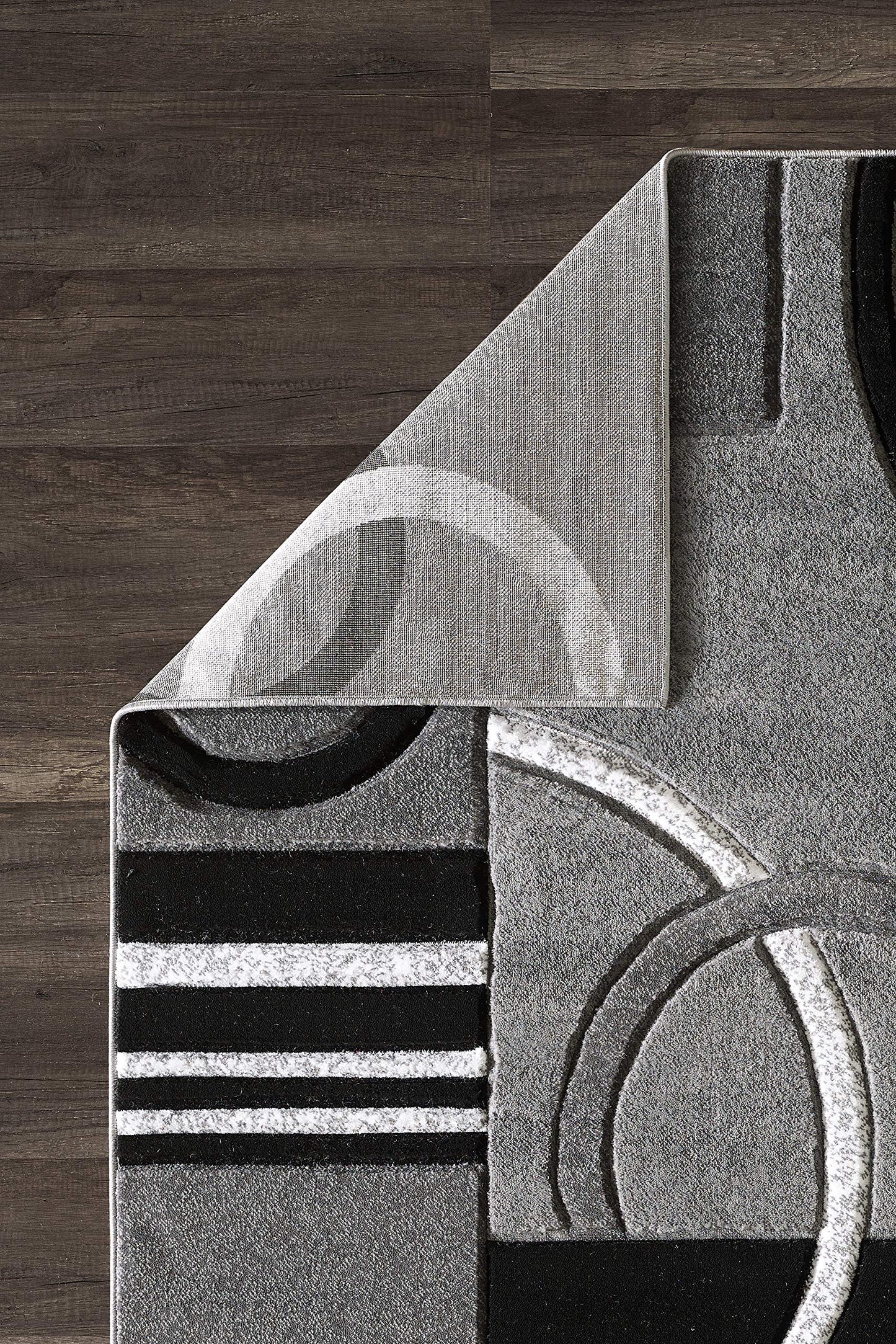 GLORY RUGS Area Rug Modern 5x7 Grey Soft Hand Carved Contemporary Floor Carpet with Premium Fluffy Texture for Indoor Living Dining Room and Bedroom Area
