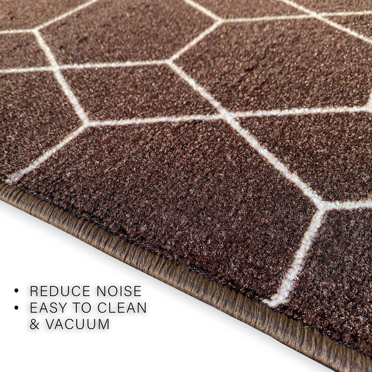Custom Made Runner Rug for Kitchen Foyer Hallway Entry Choose Your Length Size 26 Inch Wide Geometric Lattice Design Brown Color (15 feet x 26 inch)