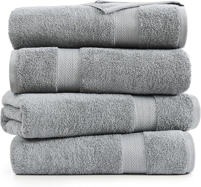 LANE LINEN 100% Pure Cotton Bath Sheets Set of 4