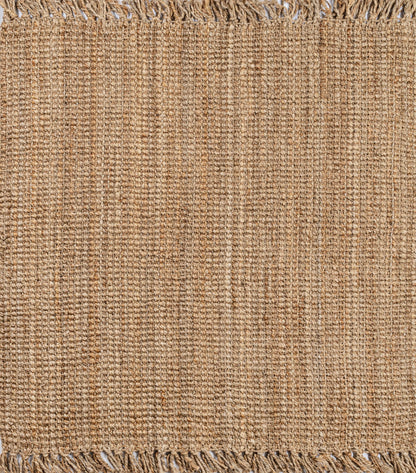 JONATHAN Y Handwoven Jute Fringe Natural 5x5 Square Indoor Area Rug, Pata, Bohemian, Rustic, Cottage, Easy-Cleaning for Living Room, Bedroom, Kitchen, Non-Shedding (NRF103A-5SQ)