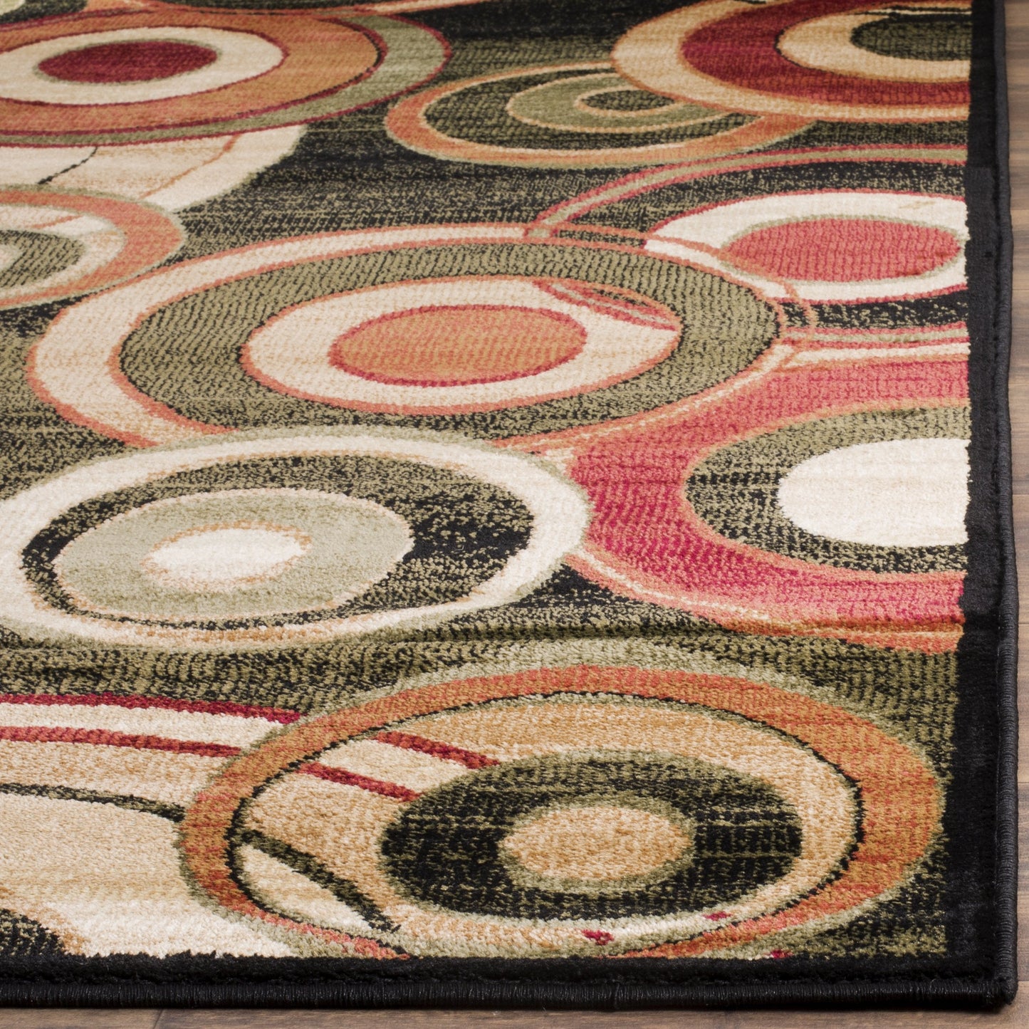 SAFAVIEH Lyndhurst Collection Accent Rug - 4' x 6', Black & Multi, Mid-Century Modern Design, Non-Shedding & Easy Care, Ideal for High Traffic Areas in Entryway, Living Room, Bedroom (LNH225B)