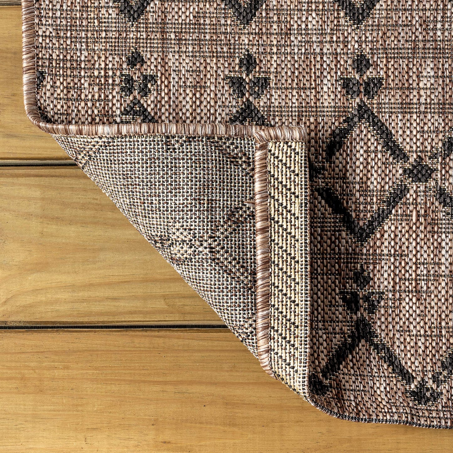JONATHAN Y Moroccan Geometric Indoor Outdoor Area Rug 5X8 Natural/Black, Ourika Textured Weave for Backyard, Patio, Porch, Easy-Cleaning, High Traffic, Pet-Friendly, Non-Shedding (SMB108D-5)