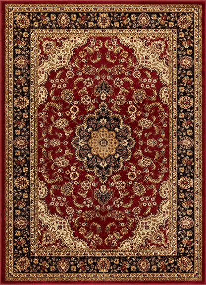 Well Woven Barclay Collection Medallion Kashan Red 8x10 Area Rug - for Living Room, Bedroom, and Dining Room