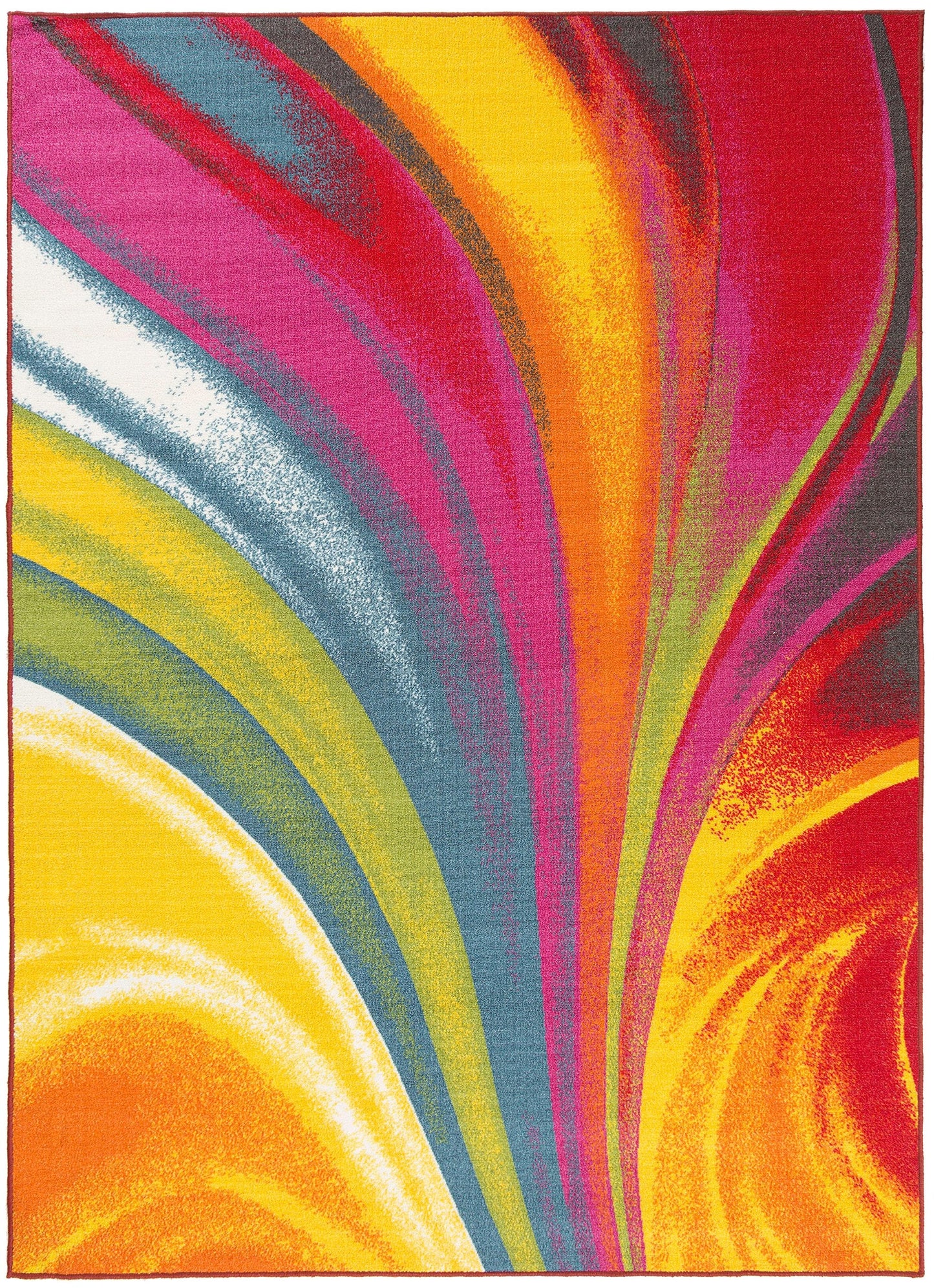 Rugshop Modern Contemporary Waves Non-Slip (Non-Skid) Area Rug 5 X 7 (5' 3" X 7' 3") Multi