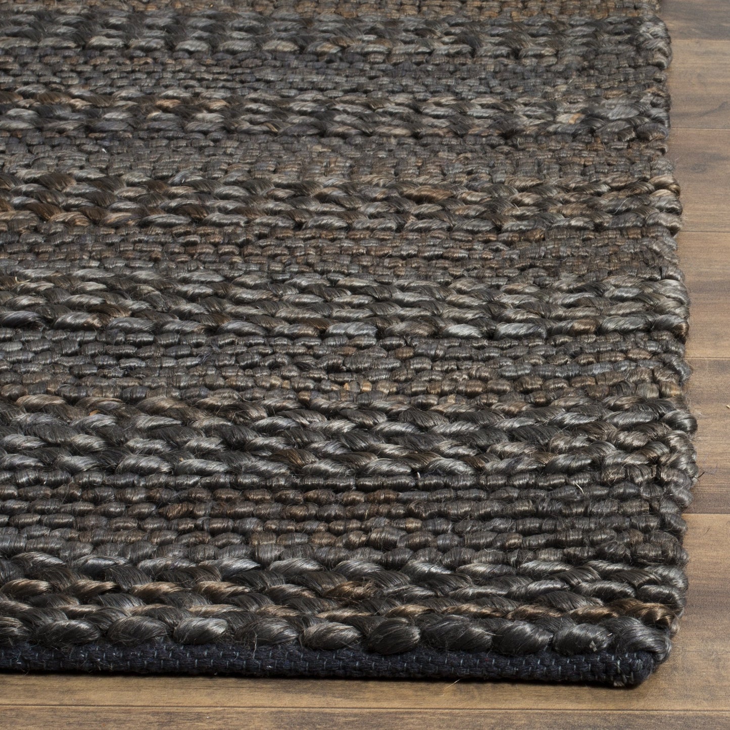 SAFAVIEH Natural Fiber Collection Accent Rug - 2'3" x 4', Charcoal, Handmade Jute, Braided Woven Design, Ideal for Entryway, Living Room, Bedroom (NF212C)