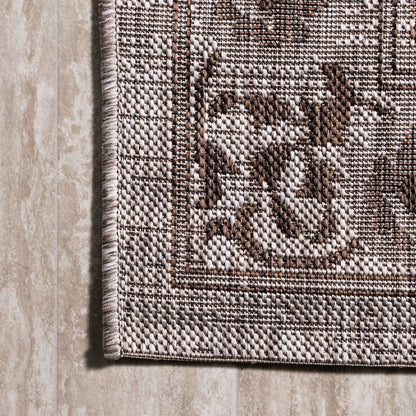 JONATHAN Y Ornate Medallion Indoor Outdoor Area Rug 3X5 Brown/Beige, Jerash for Backyard, Patio, Porch, Easy-Cleaning, High Traffic, Pet-Friendly, Non-Shedding (SMB115A-3)