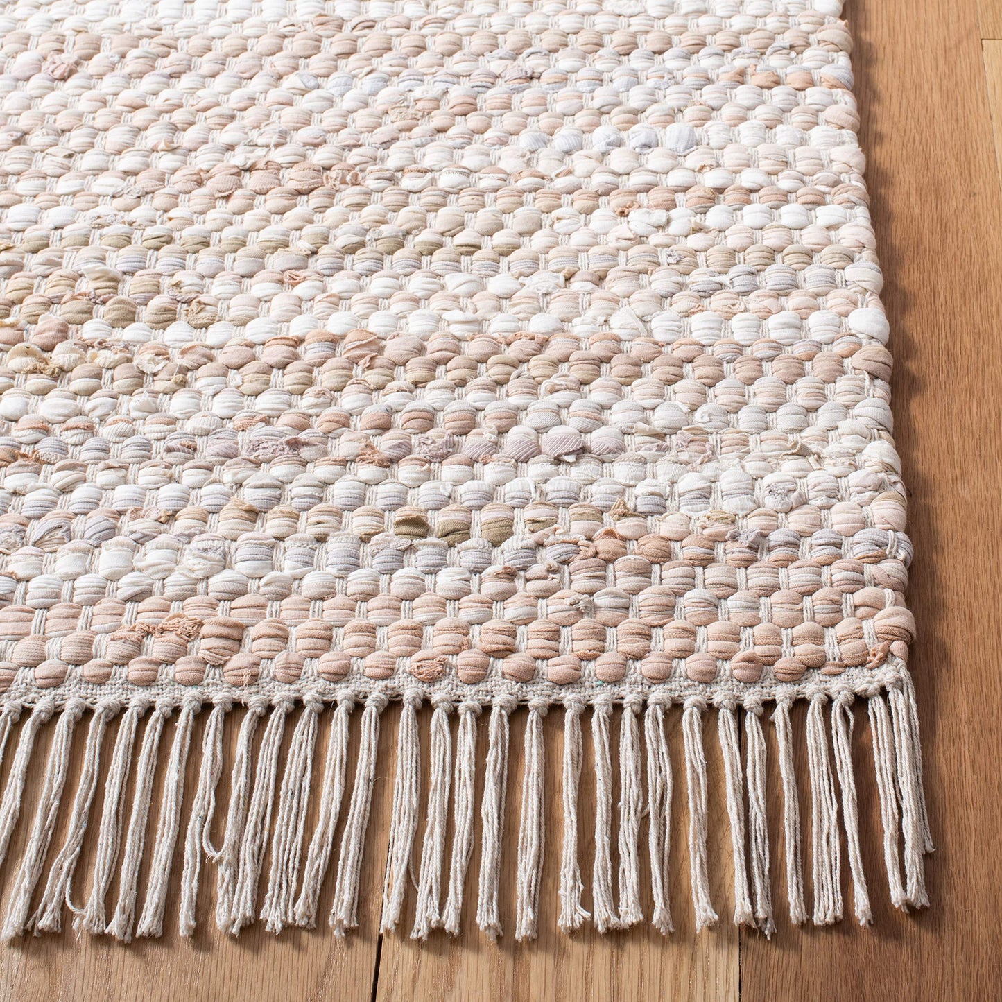SAFAVIEH Montauk Collection Area Rug - 5' x 8', Beige, Handmade Flat Weave Cotton, Ideal for High Traffic Areas in Living Room, Bedroom (MTK251B)