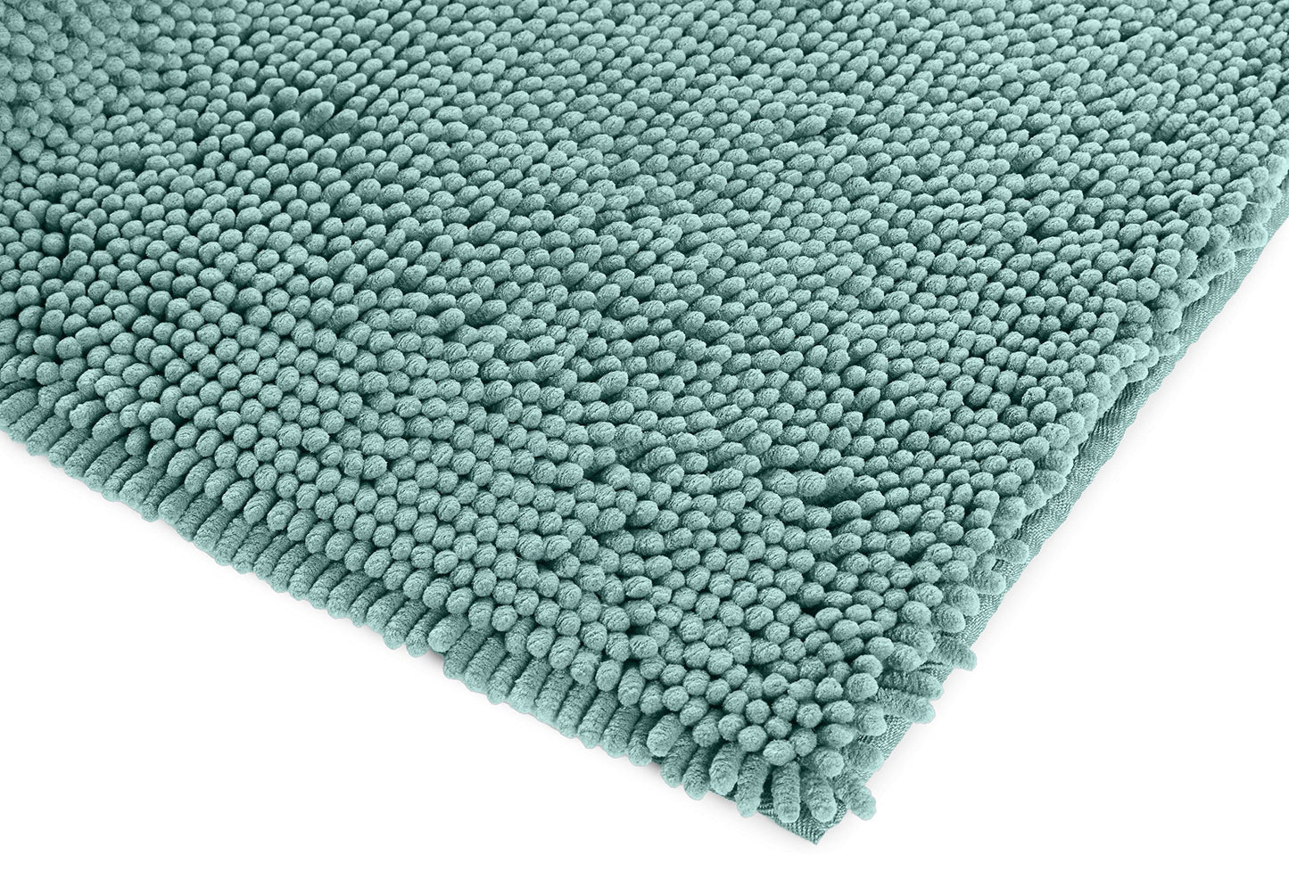 Amazon Basics Bathroom Rugs, Extra Soft Absorbent Shag Bath Rugs, Non-Slip Backing, Quick Drying, Machine Washable, Plush Comfort for Bathroom Floor, Tub and Shower, 21" x 34", Seafoam Green