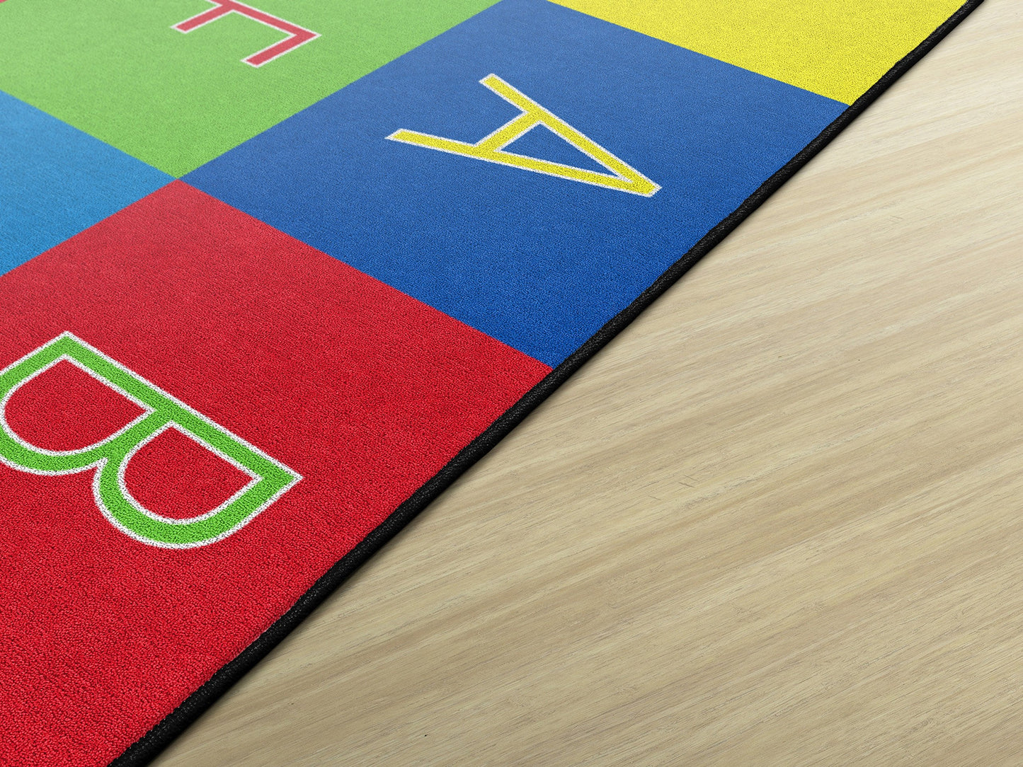 Flagship Carpets Alphabet Seating Multicolor Rug for Home Learning Area or Classroom Mat, Kids Room or Playroom Carpet, 7'6" x 12', Rectangle