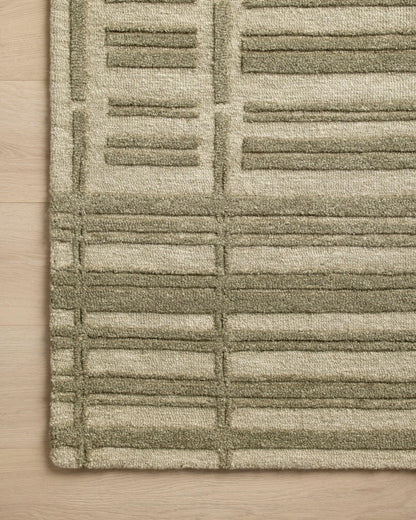 Loloi Chris Loves Julia Bradley Collection, Sage & Olive, 5'-0" x 7'-6" Area Rug – Classic Striped Area Rugs for Living Room, Bedroom, Entryway & Hallway, High Traffic Area Home Decor Rug
