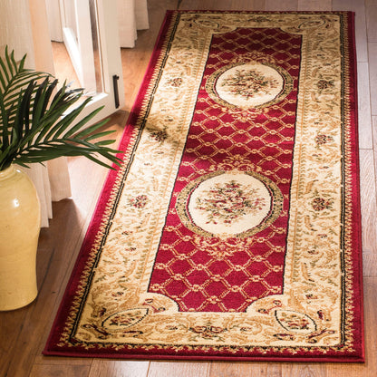 SAFAVIEH Lyndhurst Collection Accent Rug - 3'3" x 5'3", Red & Ivory, Traditional European Design, Non-Shedding & Easy Care, Ideal for High Traffic Areas in Entryway, Living Room, Bedroom (LNH223B)