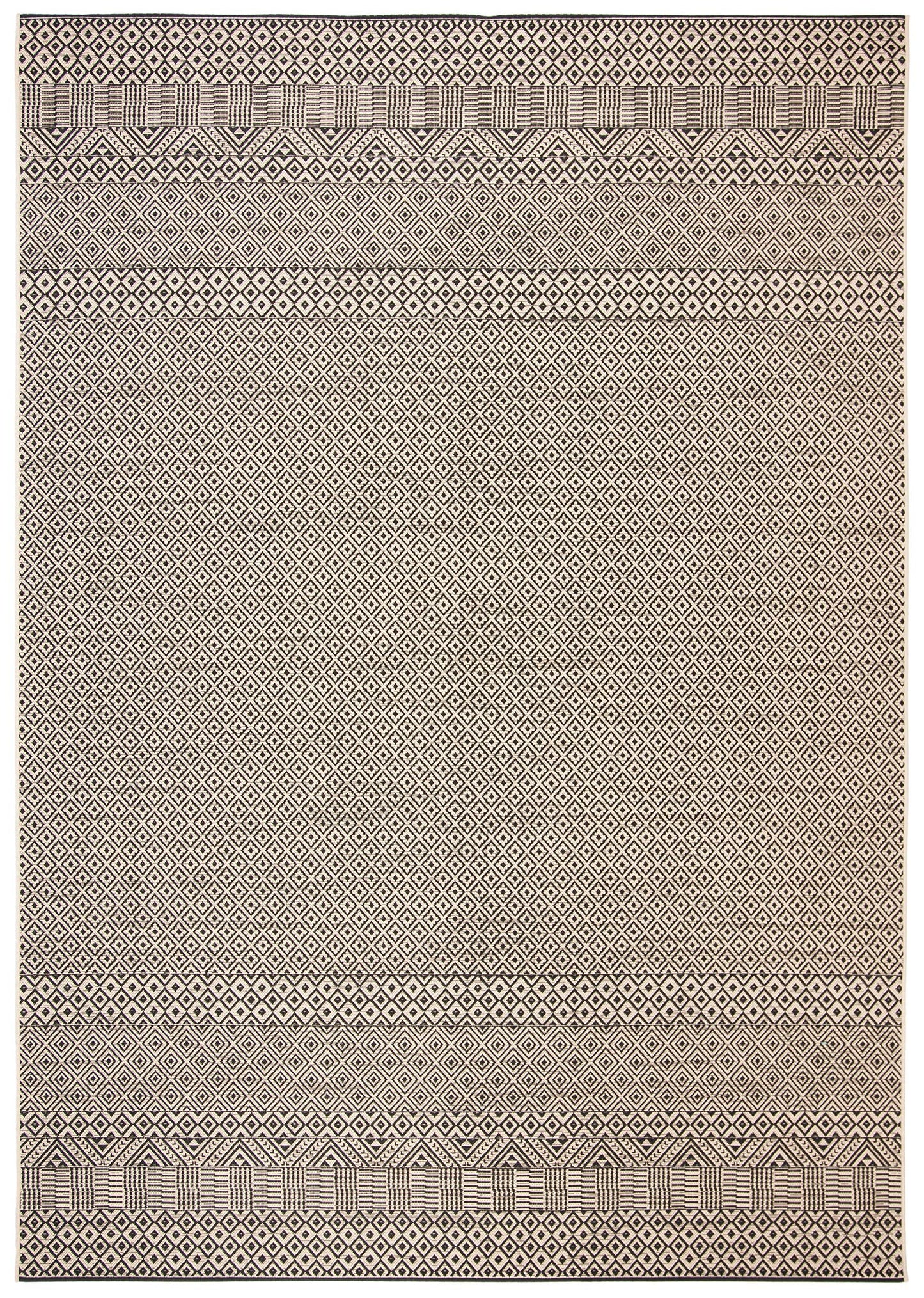 SAFAVIEH Washable Rug Outdoor Courtyard Collection - 8' x 10', Beige & Black, Non-Shedding & Easy Cleaning, Ideal for Patio, Backyard, Mudroom, DIning Space (CY6235-25612)