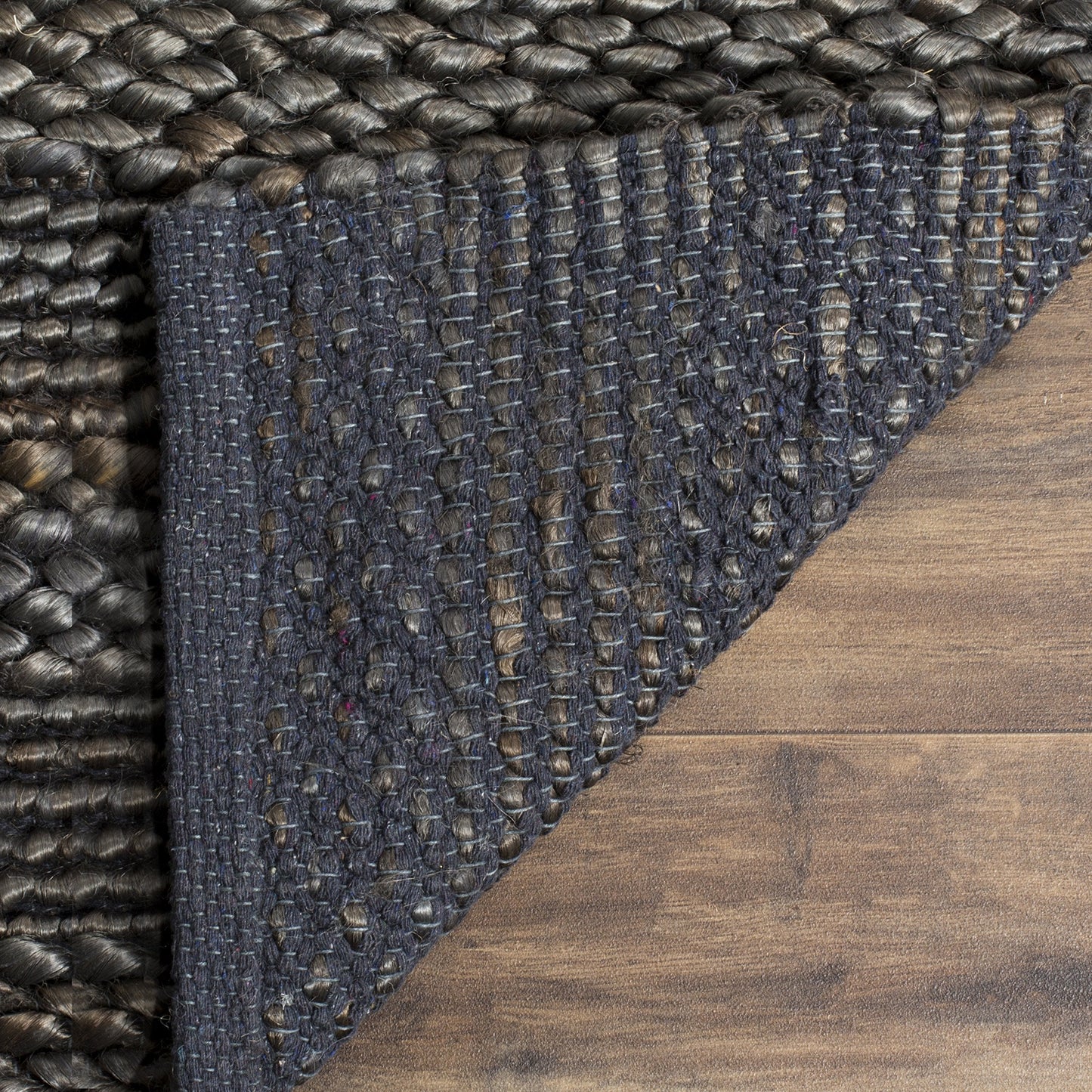SAFAVIEH Natural Fiber Collection Accent Rug - 2'3" x 4', Charcoal, Handmade Jute, Braided Woven Design, Ideal for Entryway, Living Room, Bedroom (NF212C)