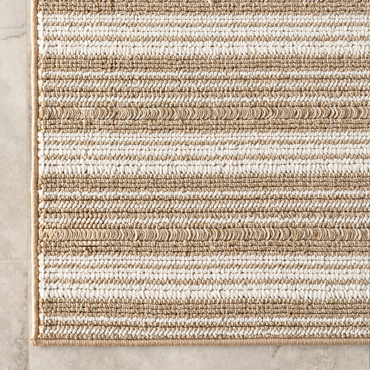 nuLOOM 4' x 6' Plush Indoor/Outdoor Area Rug, UV-Resistant, Long Loop Construction, Oeko-TEX Certified, Paito, Balcony, Hermine Brown