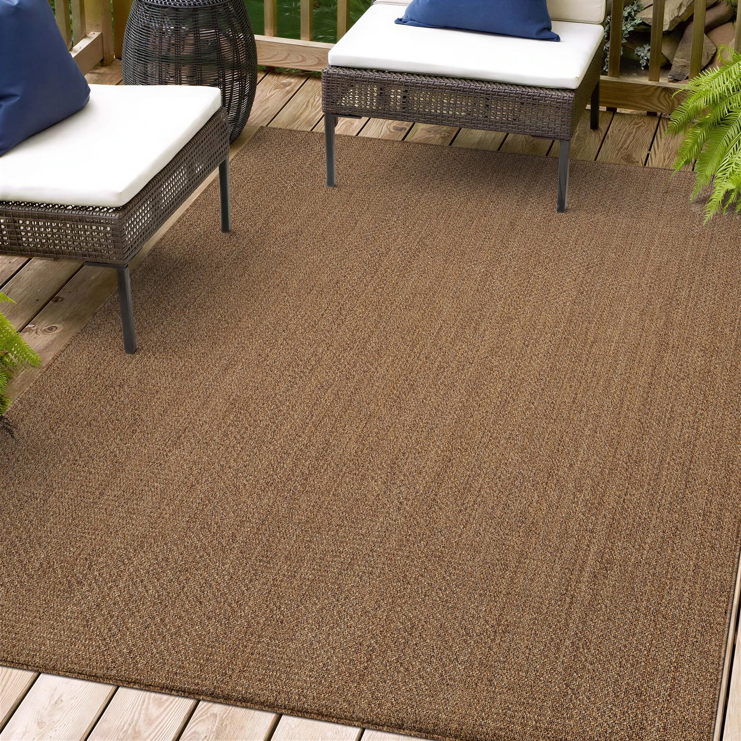 Rugshop Diamond Grid Indoor/Outdoor Flat Woven Area Rug, Natural Jute-Style, Easy-Care Patio Rug for Backyard Porch Deck Balcony, 4' x 6' Natural/Jute