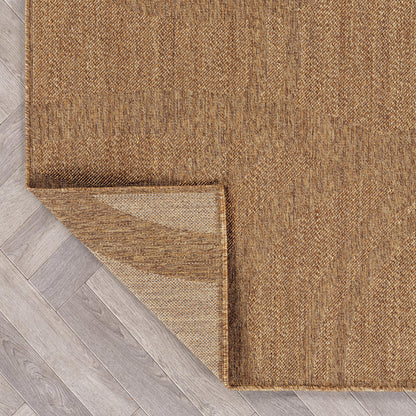 Rugshop Abstract Indoor Outdoor Flat Woven Area Rug,Natural Jute-Style,Easy-Care Patio Rug for Backyard Porch Deck Balcony, 6'6" x 9' Natural/Jute