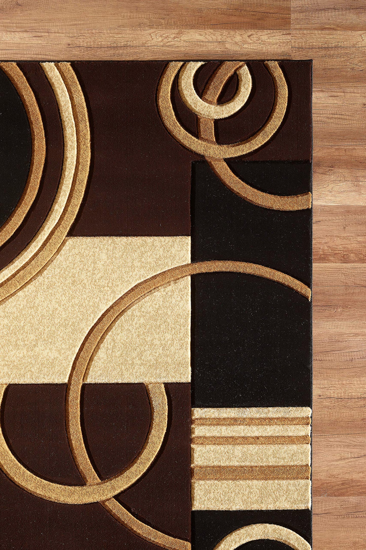 GLORY RUGS Area Rug Modern 8x10 Brown Soft Hand Carved Contemporary Floor Carpet with Premium Fluffy Texture for Indoor Living Dining Room and Bedroom Area