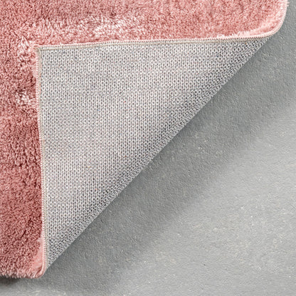 nuLOOM 5' x 8' Cozy Plush Area Rug, Machine Washable, Non-Slip, Soft Fluffy Shag Carpet for Living Room Bedroom Kids Room Nursery Home Decor, Loni Pink