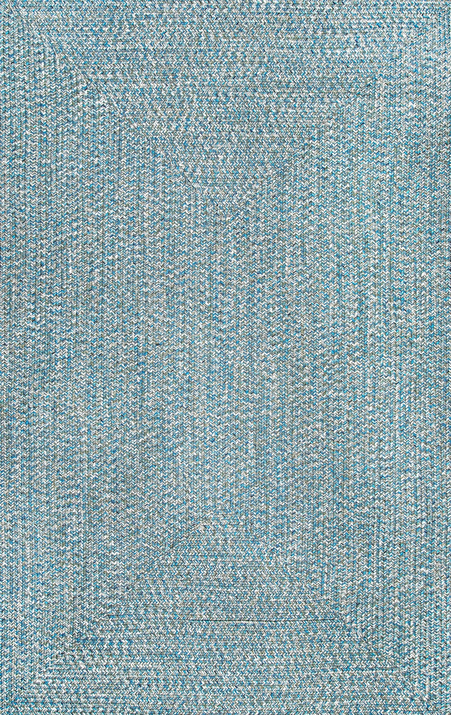 nuLOOM 3' x 5' Solid Hand Braided Indoor/Outdoor Area Rug, Pet-Friendly, High Traffic, Weather Resistant, for Patio, Balcony, Bedroom, Living Room, Dining Room, Wynn Aqua