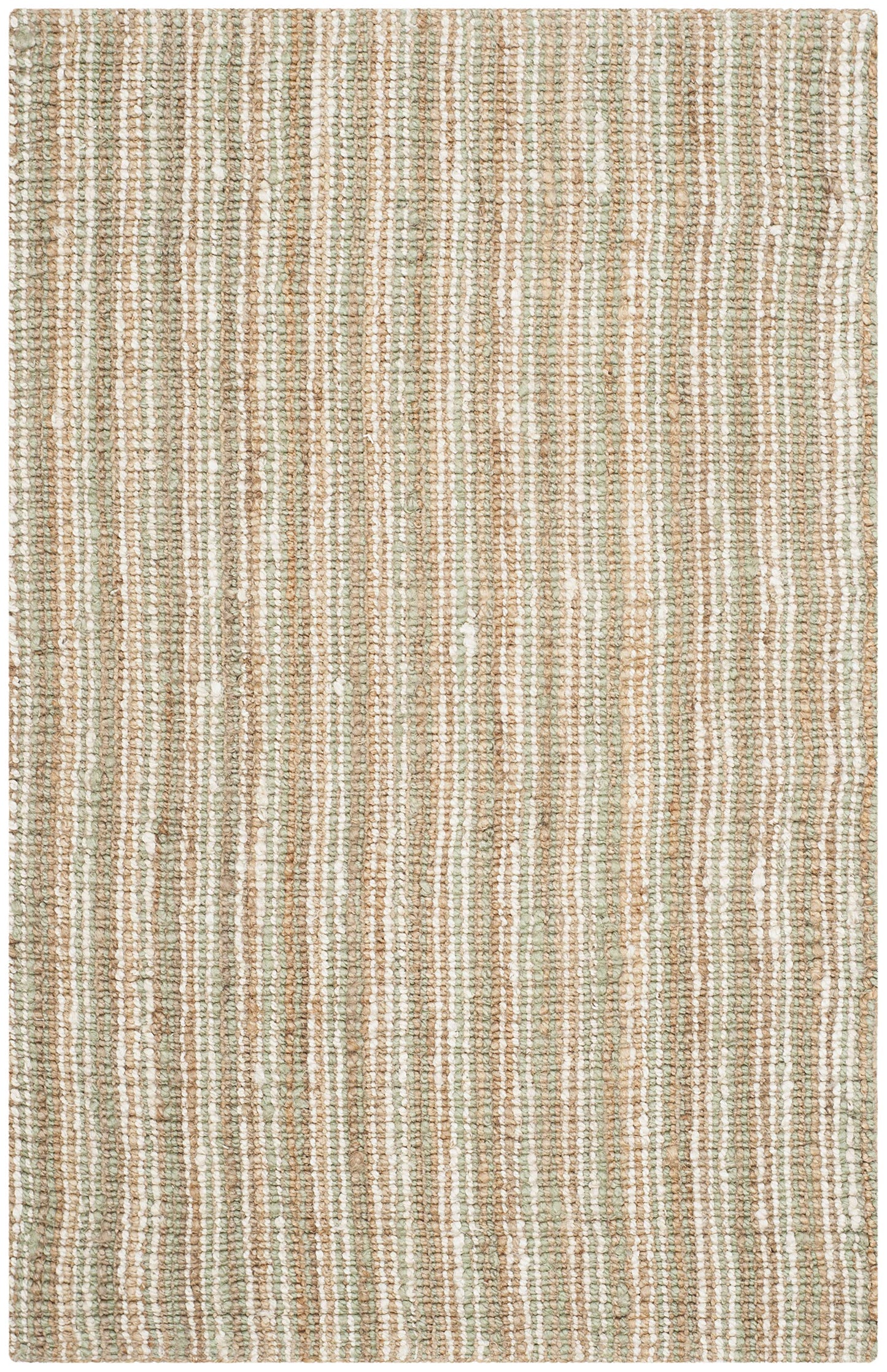 SAFAVIEH Area Rug 4x6 - Natural Fiber Collection - Sage & Natural Brown, Handmade Jute, Farmhouse Style, Chunky Textured Thick Pile (NF447S)