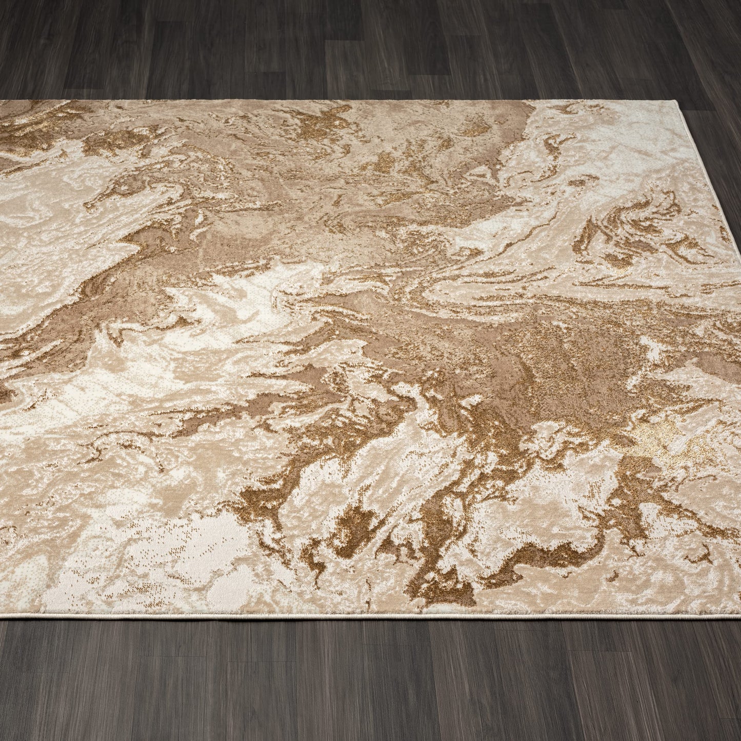 LUXE WEAVERS Marble Swirl Abstract Area Rug, Beige 4x5