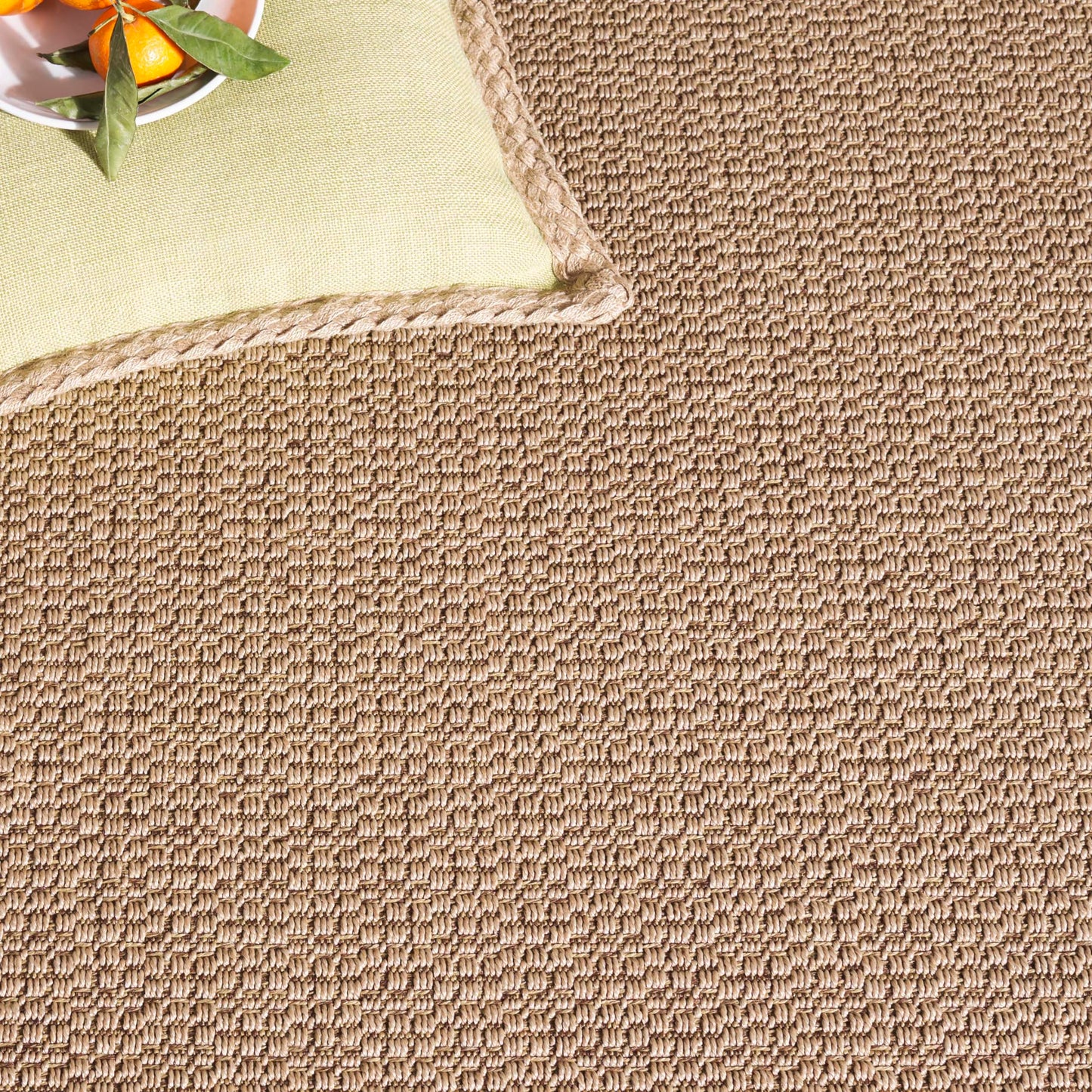 SAFAVIEH Washable Rug Outdoor Atrium Sisal Collection - 7' Square, Beige, Non-Shedding & Easy to Clean, Ideal for Patio, Backyard, Mudroom (ATM103B)