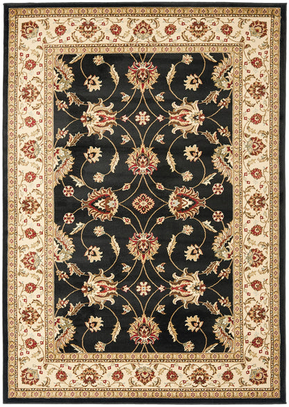 SAFAVIEH Lyndhurst Collection Accent Rug - 4' x 6', Black & Ivory, Traditional Oriental Design, Non-Shedding & Easy Care, Ideal for High Traffic Areas in Entryway, Living Room, Bedroom (LNH553-9012)