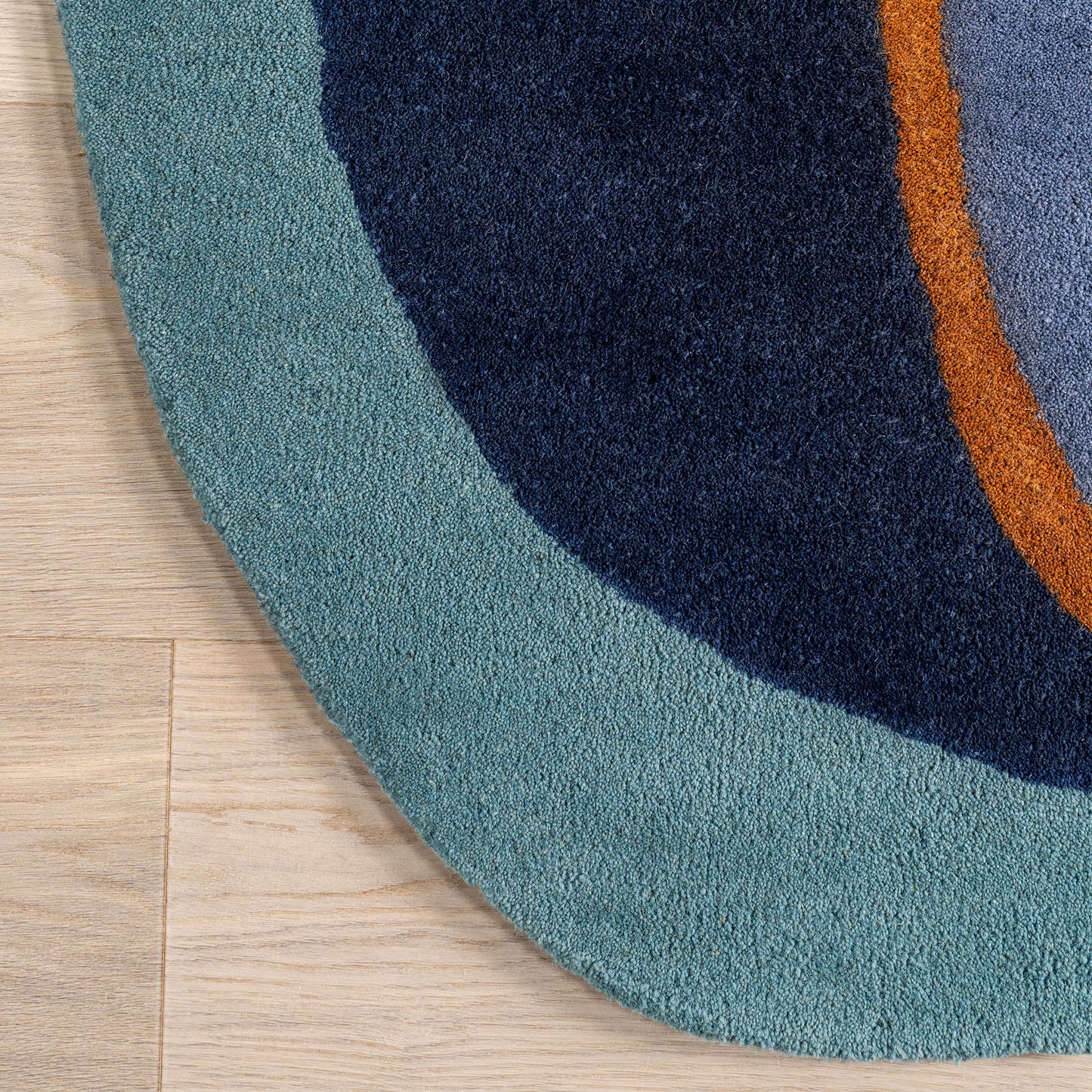 Rugs USA Greenwich Blue Multicolor/Multicolor, 4' x 6', Handmade, Abstract, Wool, Soft and Cozy, High Traffic, Stain Resistant, Easy Clean, Durable Area Rug for Bedroom, Living Room, Dining, Den