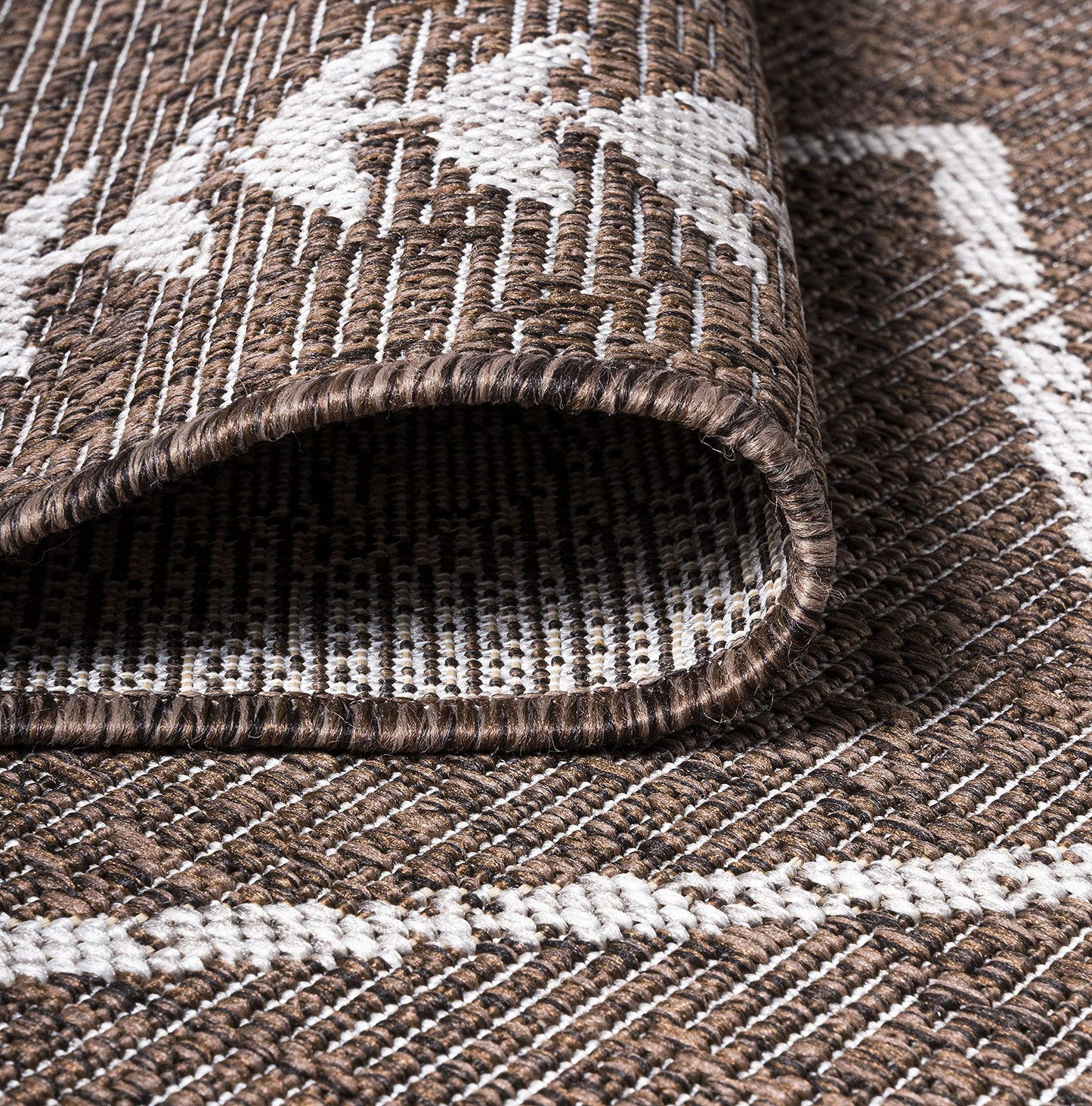 JONATHAN Y Tribal Diamond Trellis Indoor Outdoor Runner Rug 2X10 Brown/Beige, Derya for Backyard, Patio, Porch, Easy-Cleaning, High Traffic, Pet-Friendly, Non-Shedding (SMB129B-210)