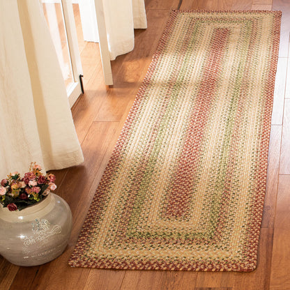 SAFAVIEH Washable Rug Outdoor Braided Collection - 2'3" x 6' Runner, Rust & Multi, Weather Resistant & Easy to Clean, Ideal for Entryway, Patio, Kitchen, Mudroom (BRD303A)