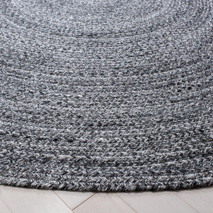 SAFAVIEH Braided Collection 6' Round Charcoal BRD851H Handmade Country Cottage Reversible Area Rug
