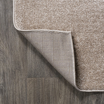 JONATHAN Y Haze Solid Low-Pile Beige 3x5 Oval Indoor Area Rug, Coastal,Bohemian,Minimalist,Classic, Easy-Cleaning for Living Room,Bedroom,Kitchen,Pet Friendly,Non-Shedding (SEU100G-3OV)