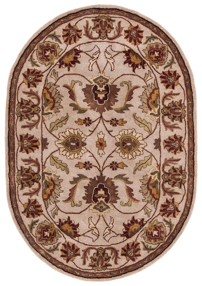 SAFAVIEH Classic Collection 7'6" x 9'6" Oval Cream / Cream CL239A Handmade Traditional Oriental Premium Wool Area Rug