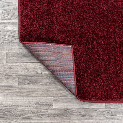 JONATHAN Y Haze Solid Low-Pile Dark Red Indoor Area Rug 4x6, Coastal,Bohemian,Minimalist,Classic, Easy-Cleaning for Living Room,Bedroom,Kitchen,Pet Friendly,Non-Shedding (SEU100Q-4)