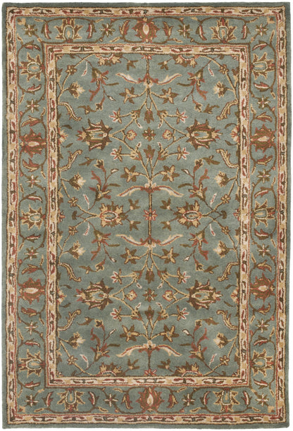 SAFAVIEH Heritage Collection Accent Rug - 4' x 6', Blue & Blue, Handmade Traditional Oriental Wool, Ideal for High Traffic Areas in Entryway, Living Room, Bedroom (HG969A)