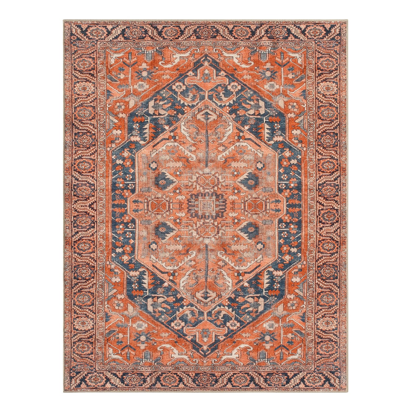Keen Home Design 3x5 Rug - Machine Washable Entry Rug with Non-Slip Backing, Ideal for Enteryway, Kitchen, Bathroom, Laundry Room - Vintage, Easy Clean, Durable, Low Pile Rug - (3' x 5')