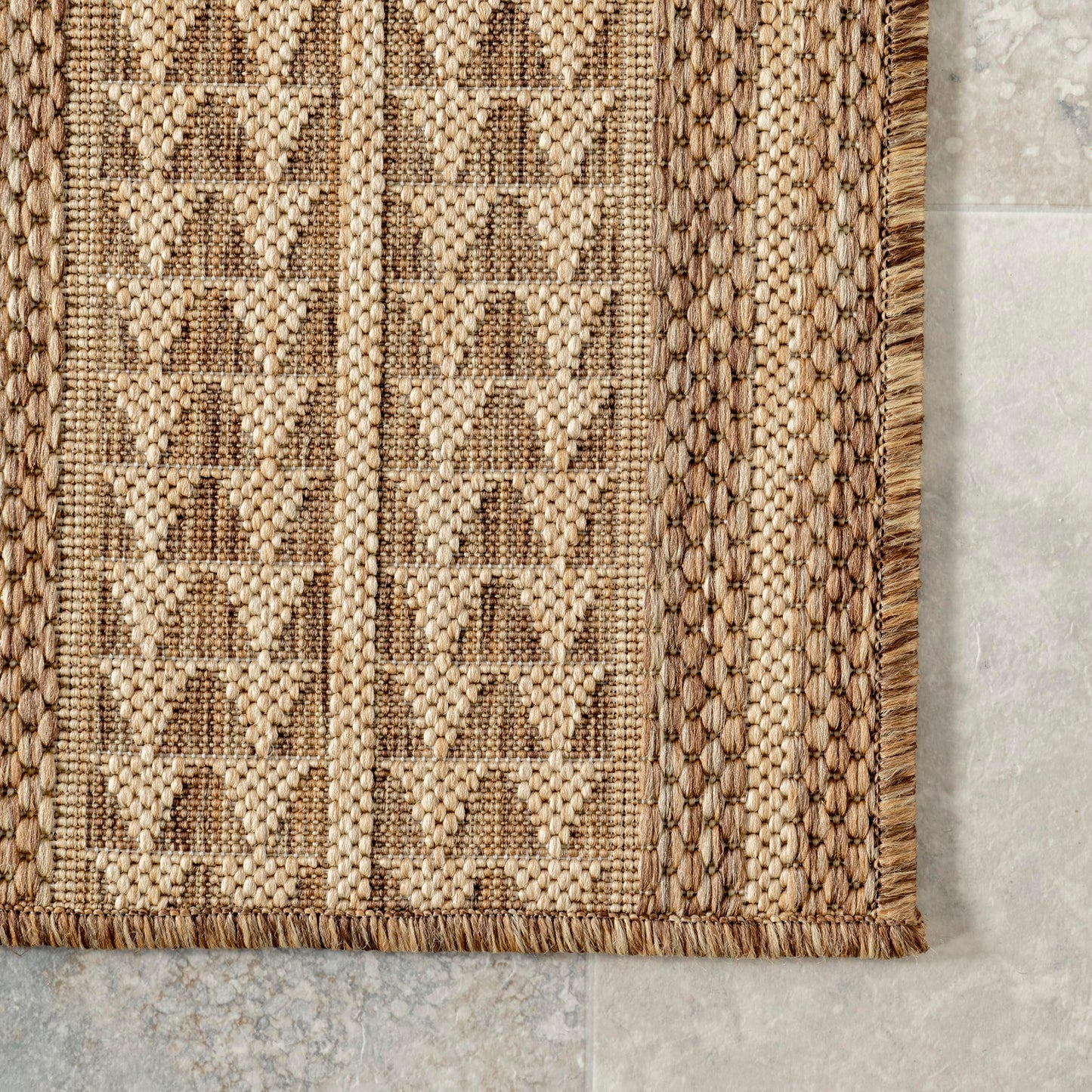 Nuloom Ranya Light Brown/Ivory, 8' x 10', Tribal Geometric, Soft and Cozy, High Traffic, Stain Resistant, Easy Clean, Durable Area Rug for Indoor/Outdoor Patio, Deck, Porch, Garden, Courtyard