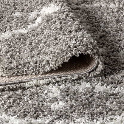 JONATHAN Y Mercer Shag Plush Tassel Gray/Ivory Indoor Area Rug, 3x5, Moroccan Geometric Trellis, Contemporary, Easy-Cleaning for Living Room, Bedroom, Kitchen, Pet Friendly, Non-Shedding (MCR102C-3)