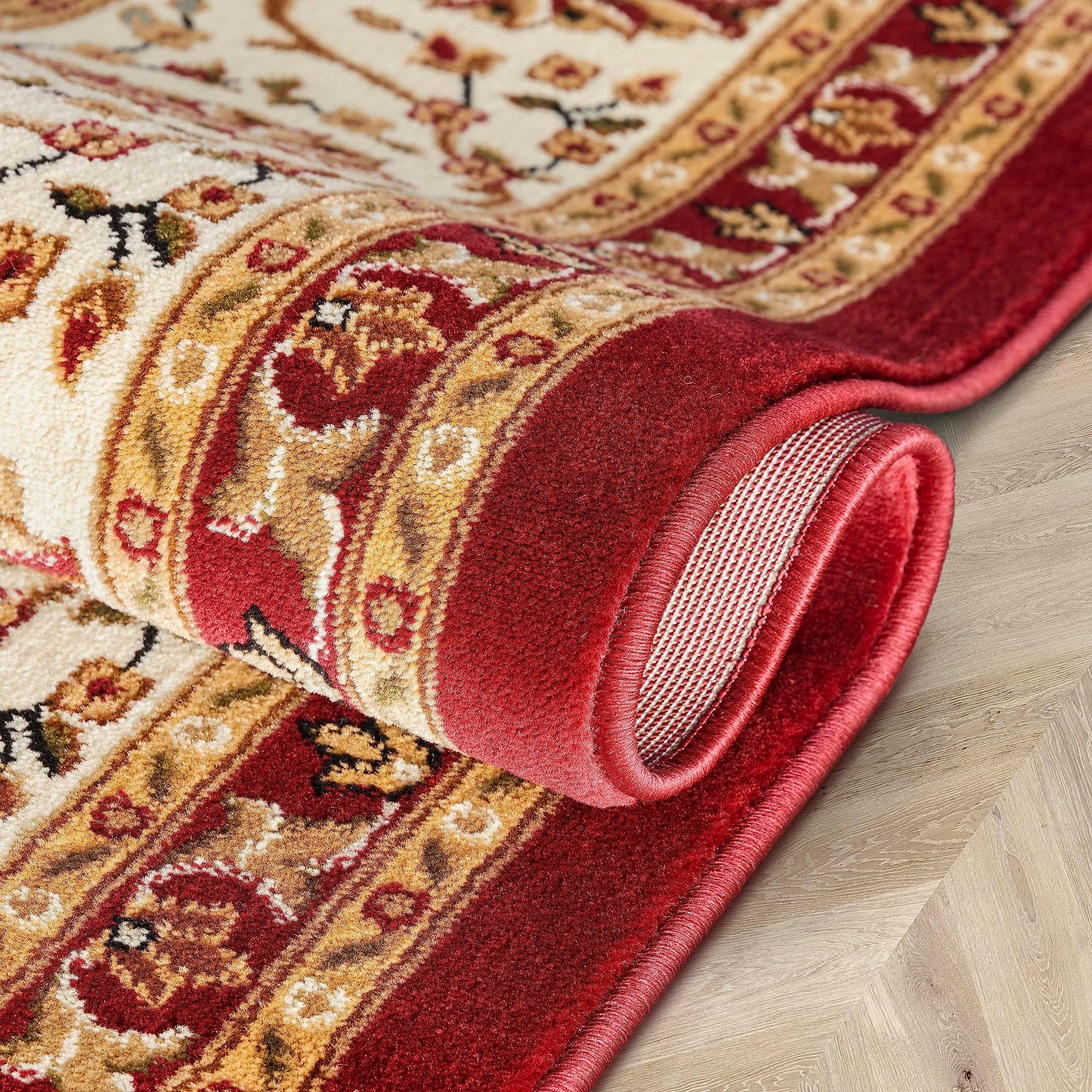 Well Woven Barclay Sarouk Red Traditional Area Rug 5'3" X 6'10" Oval