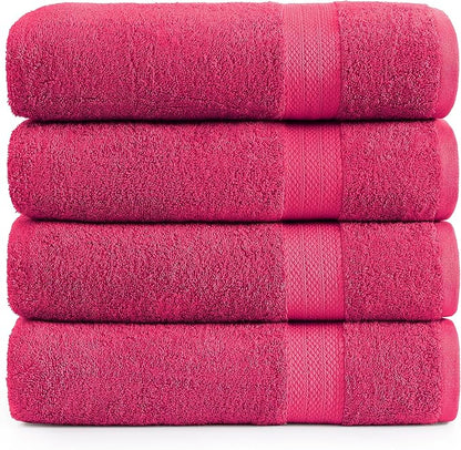 LANE LINEN Luxury 100% Ring Spun Cotton Large Bath Towels Set of 4