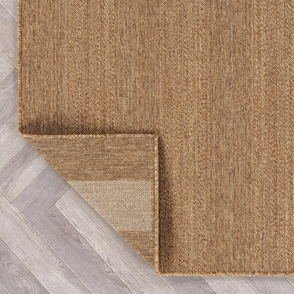 Rugshop Striped Indoor Outdoor Flat Woven Area Rug,Natural Jute-Style,Easy-Care Patio Rug for Backyard Porch Deck Balcony, 6'6" x 9' Natural/Jute